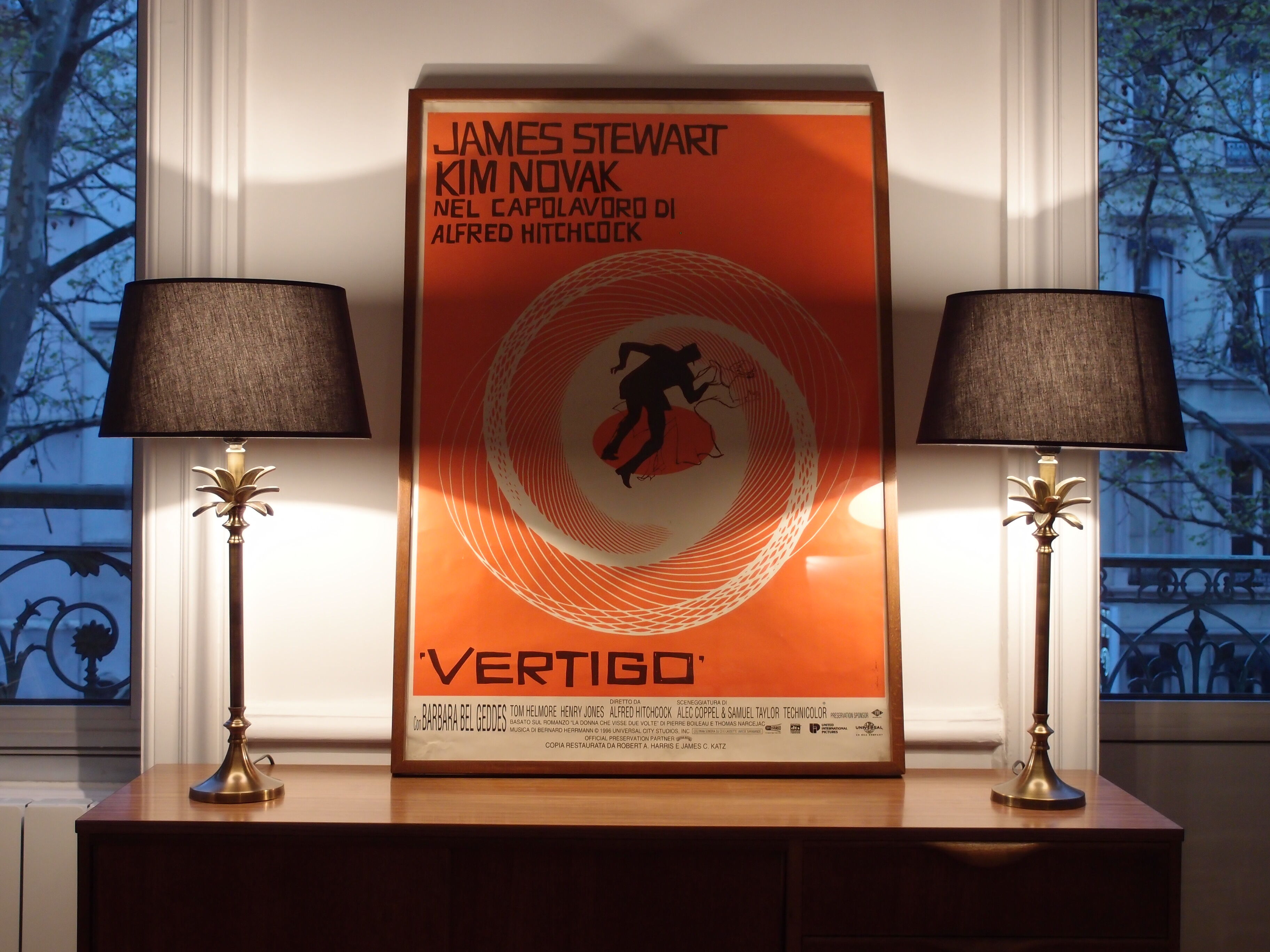 Vertigo  framed movie poster by Hitchcock