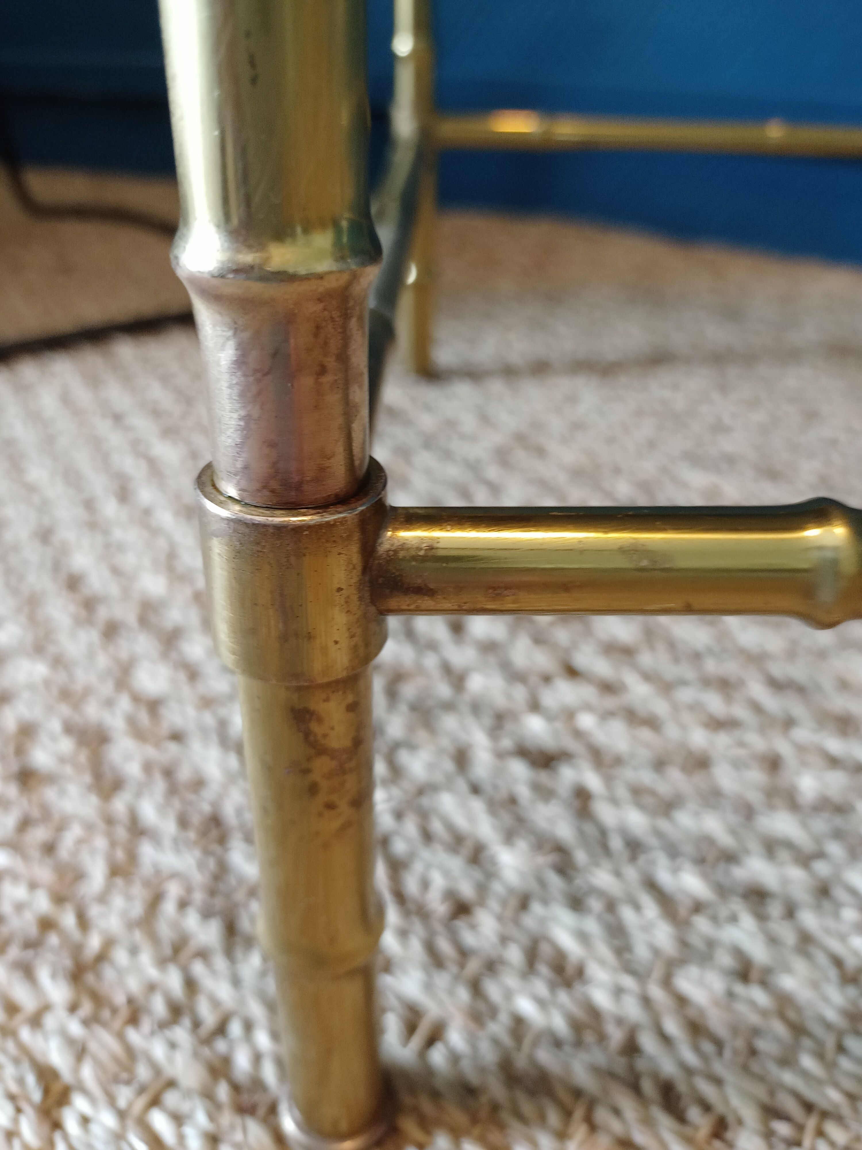 "bamboo" sofa end made of brass