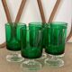 8 verres à pied Luminarc France années 70 verts bicolores