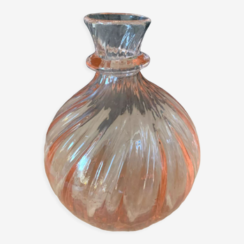 Pink glass decanter
