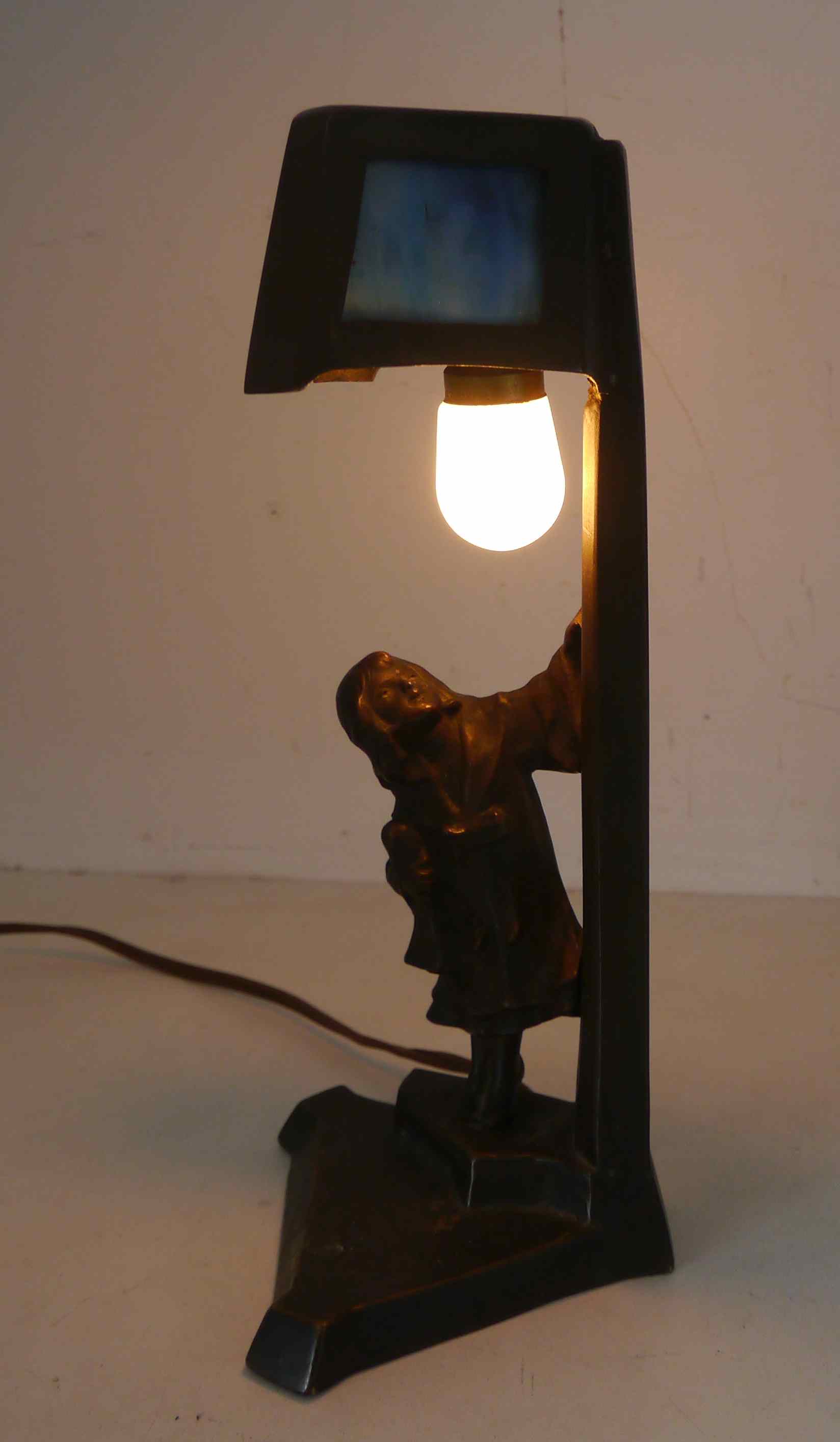 Old art deco bronze lamp