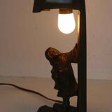 Old art deco bronze lamp