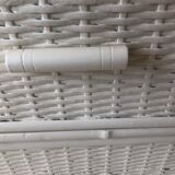 Off-white rattan chest of drawers