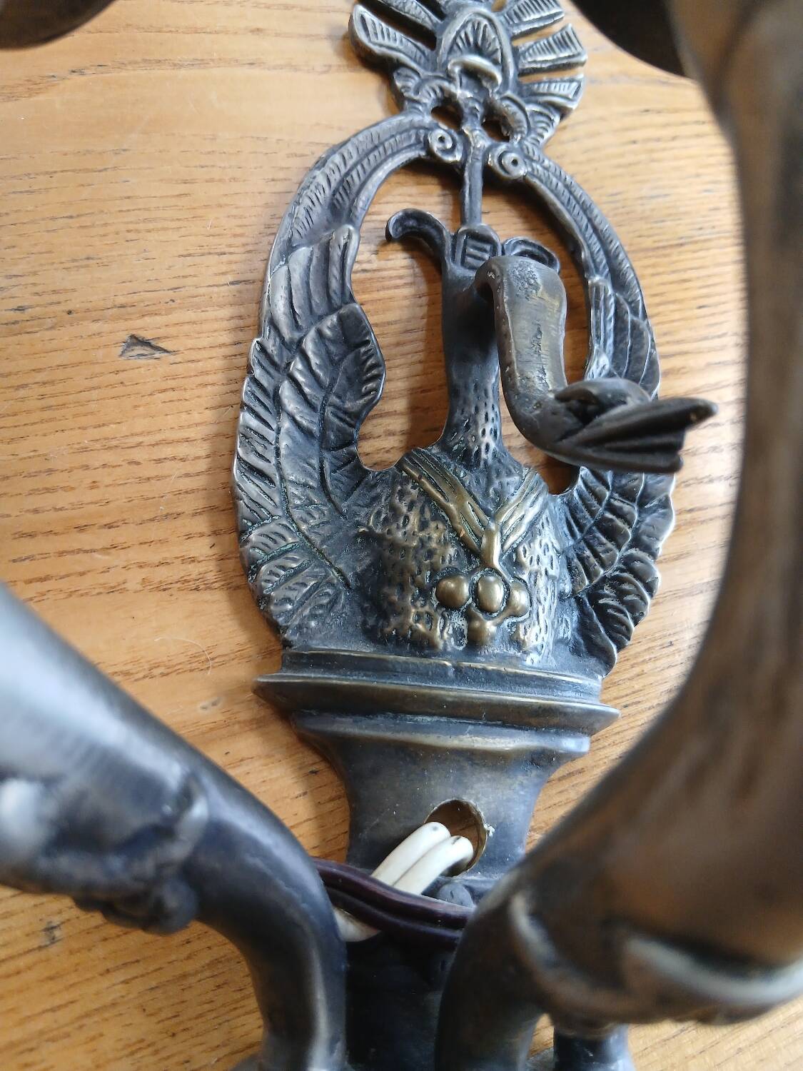 19th Century Empire Swan Bronze Wall Lamp