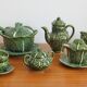 Vintage slipware cabbage-shaped sugar bowl