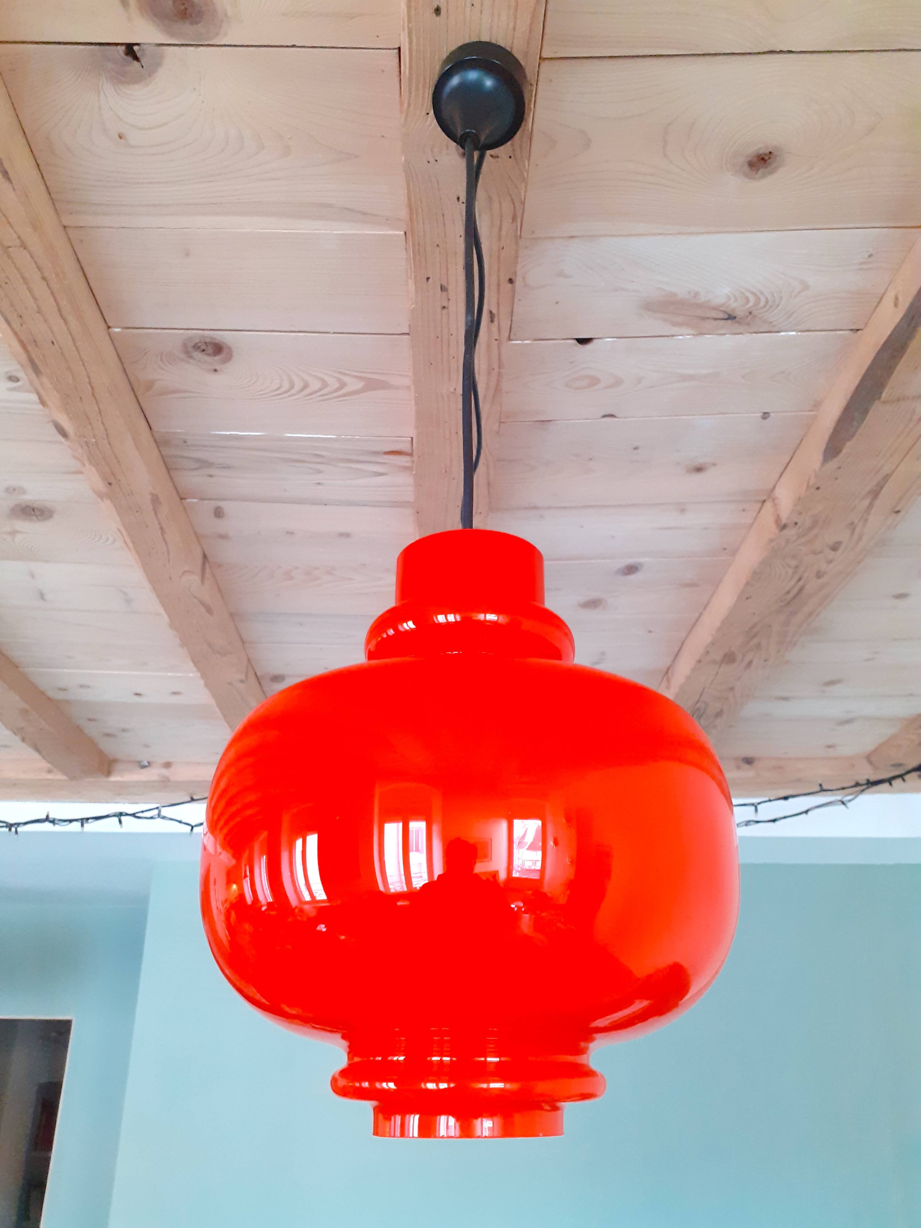 Vintage blown glass pendant light - Design by Hans Agne Jakobsson for Staff