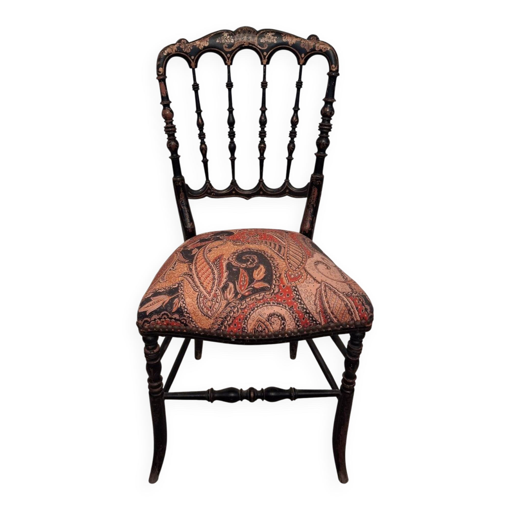 Chaise Napoléon III en bois noirci