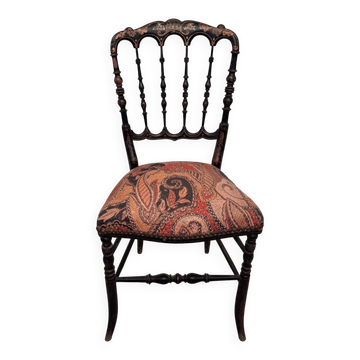 Chaise Napoléon III en bois noirci
