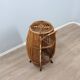 1960s Italian mid-century modern rattan barrel bar cart