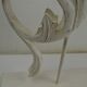 Pair of legs of wood metal table lamps foliage decoration Design: Ivory White