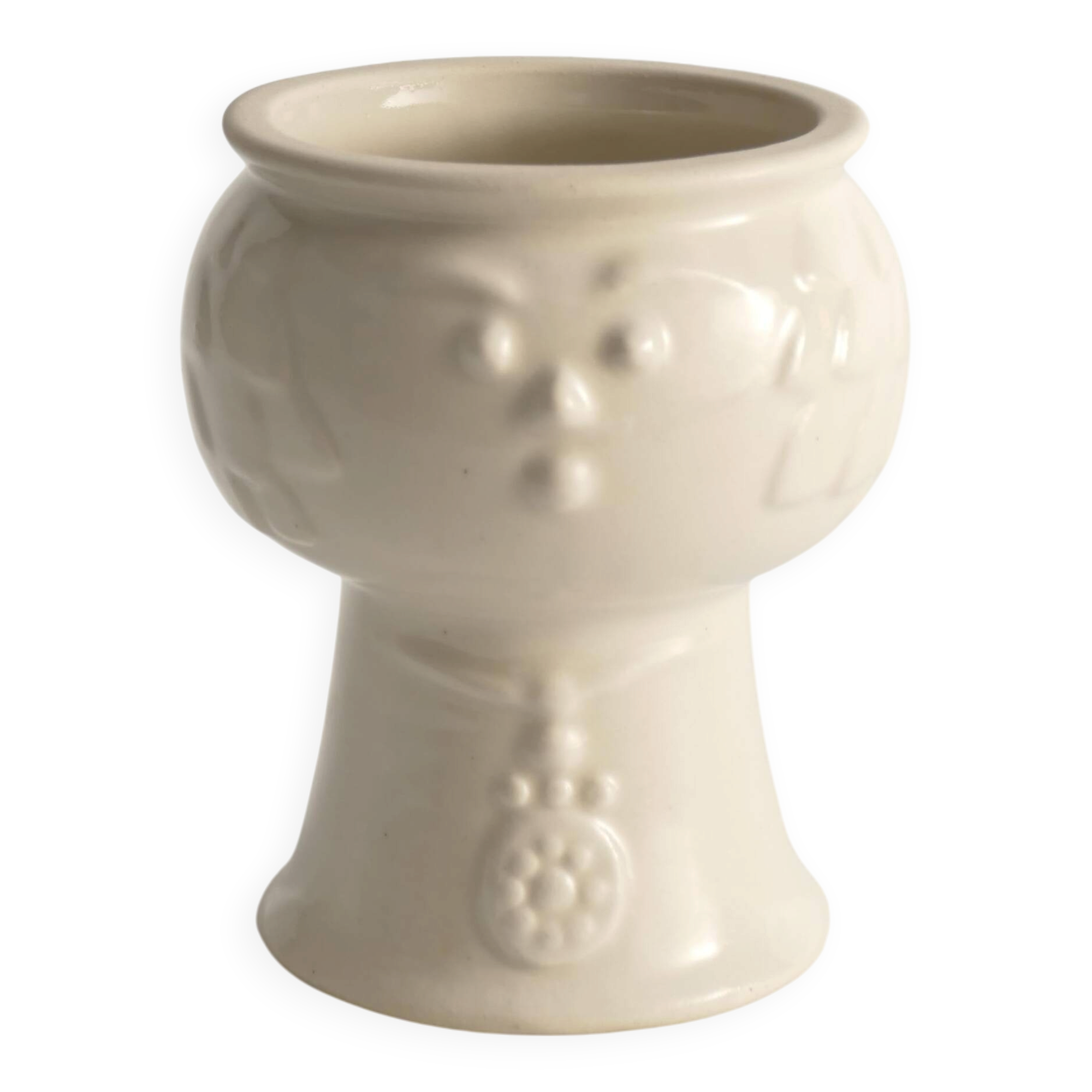 Scandinavian Modern White Porcelaine Face Vase by  Ancher Iversen, aida, Denmark