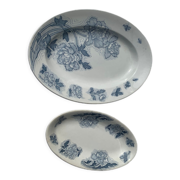 Deux plats de service modèle Floréal luneville K & G vintage et collector