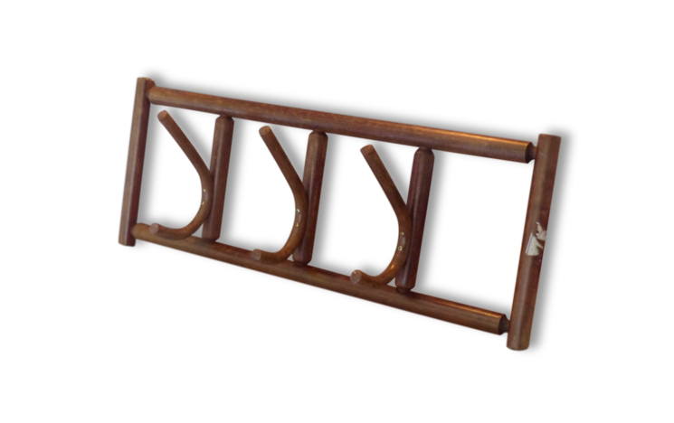 Former Wall coat rack with 3 pegs wooden.