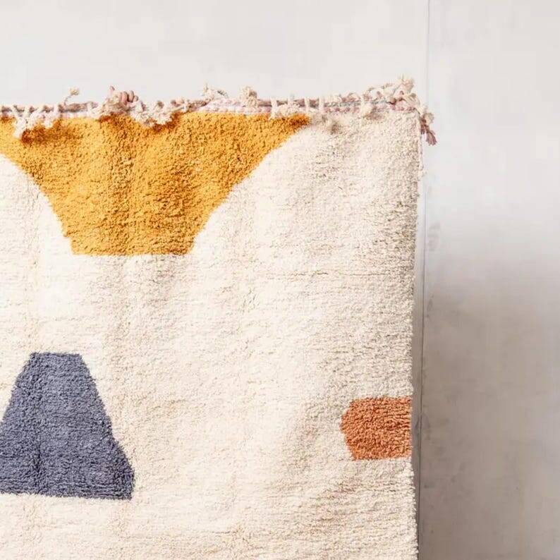 Authentic handmade woven beni ourain rug.