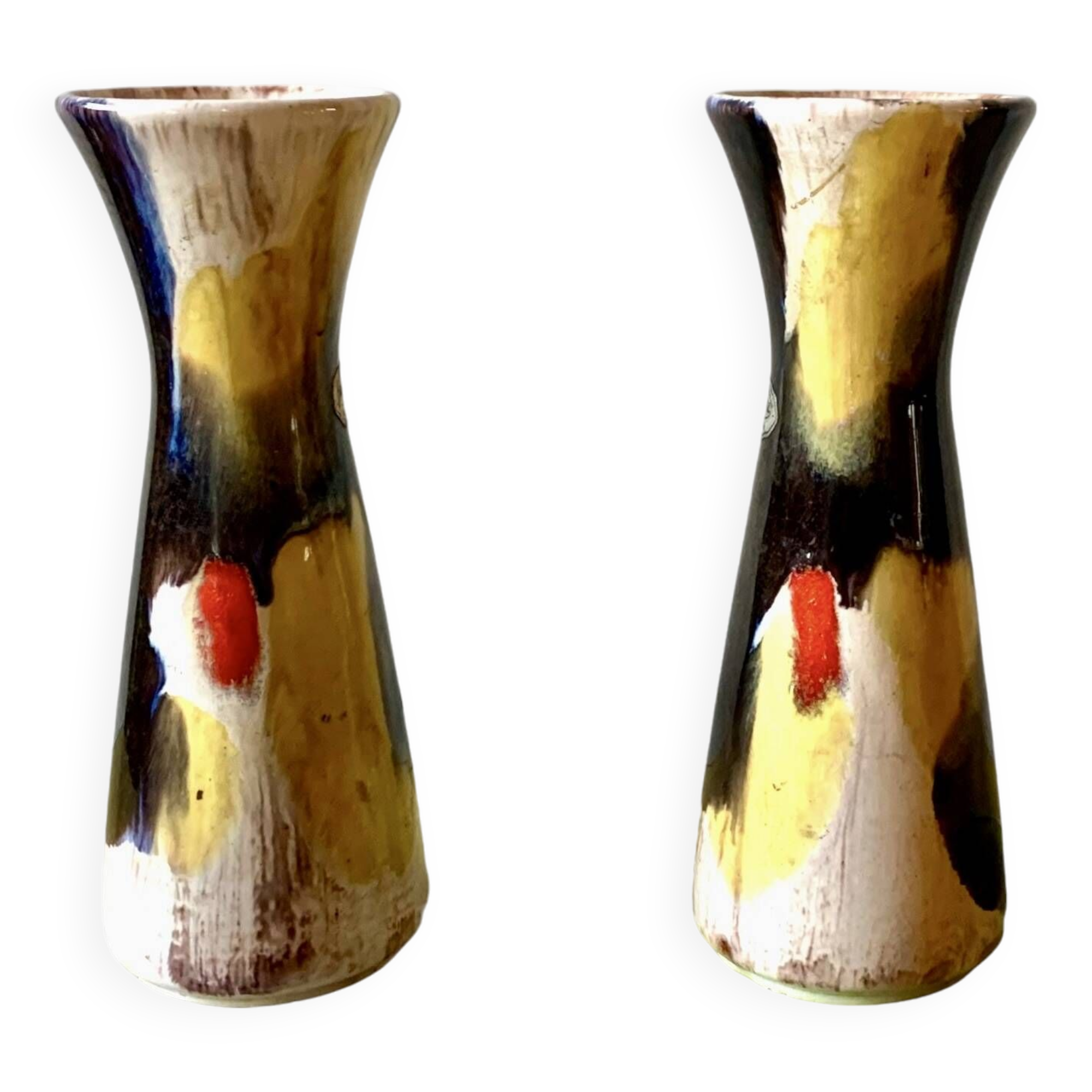 Pair of vintage Jasba Keramik diabolo vases - West Germany 602/19