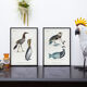 2 Chimeras lithography animal engraving