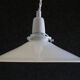 White smooth opaline glass pendant light - supplied with porcelain socket, cable and white bracket