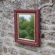 Vintage wall mirror in carved wood, burgundy and gold – Art Deco style – H4