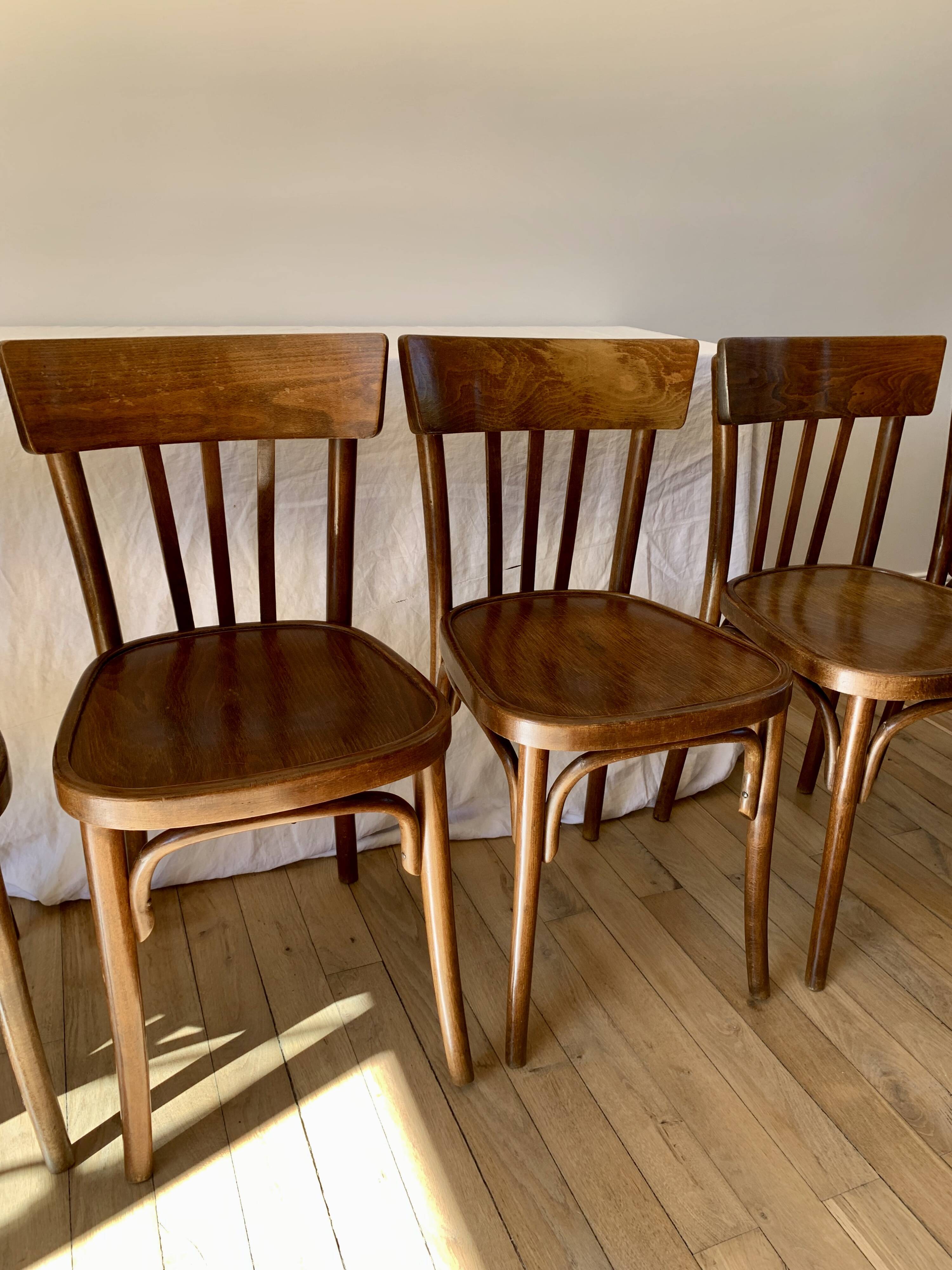 set of 6 bentwood bistro chairs from the 1950s