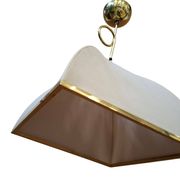 Lampadario Vintage anni '70 in Ottone e Stoffa