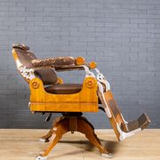 Chaise Barbier Art Déco Chêne et Cuir