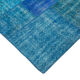 Hand-knotted oriental overdyed 205 cm x 305 cm blue patchwork carpet