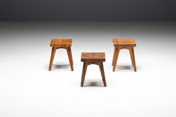 Tabourets de Christian Durupt et Charlotte Perriand, France, années 1960