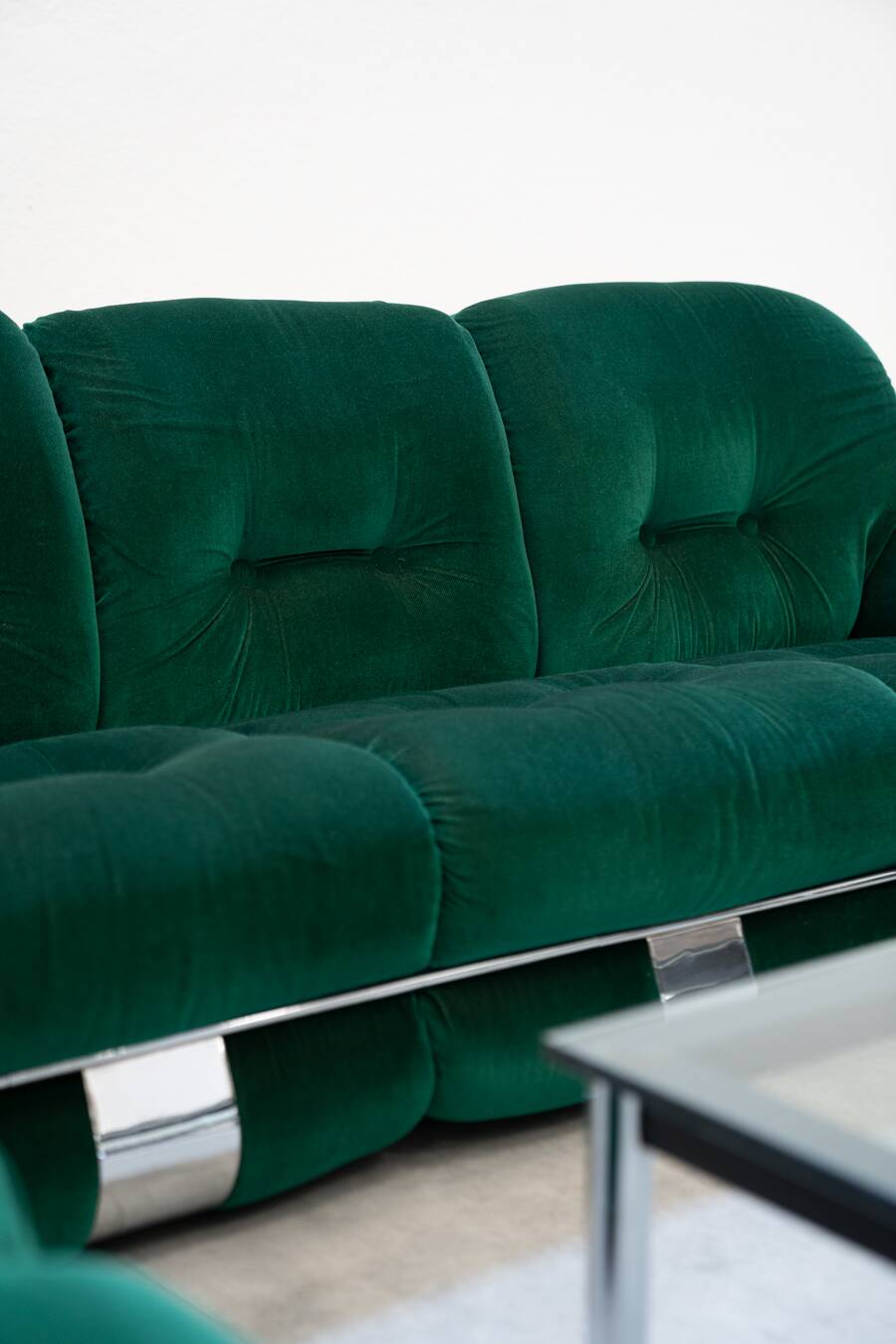 Living room, 2 armchairs and 3-seater sofa, OKAY model, Adriano Piazzesi, 1970