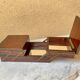 Boîte à bijoux boîte à couture design scandinave vintage 60 plaquée palissandre et miroirs