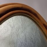 Oval rattan mirror, 1960s
