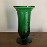 XXL mid-century Medici vase in Empoli glass Italian work 1960
