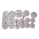 lot vaisselles arcopal scania a petites fleurs orange assiette plate, creuse a dessert, un plat ..
