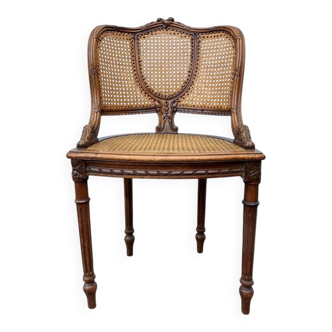 Louis XVI office chair in solid walnut