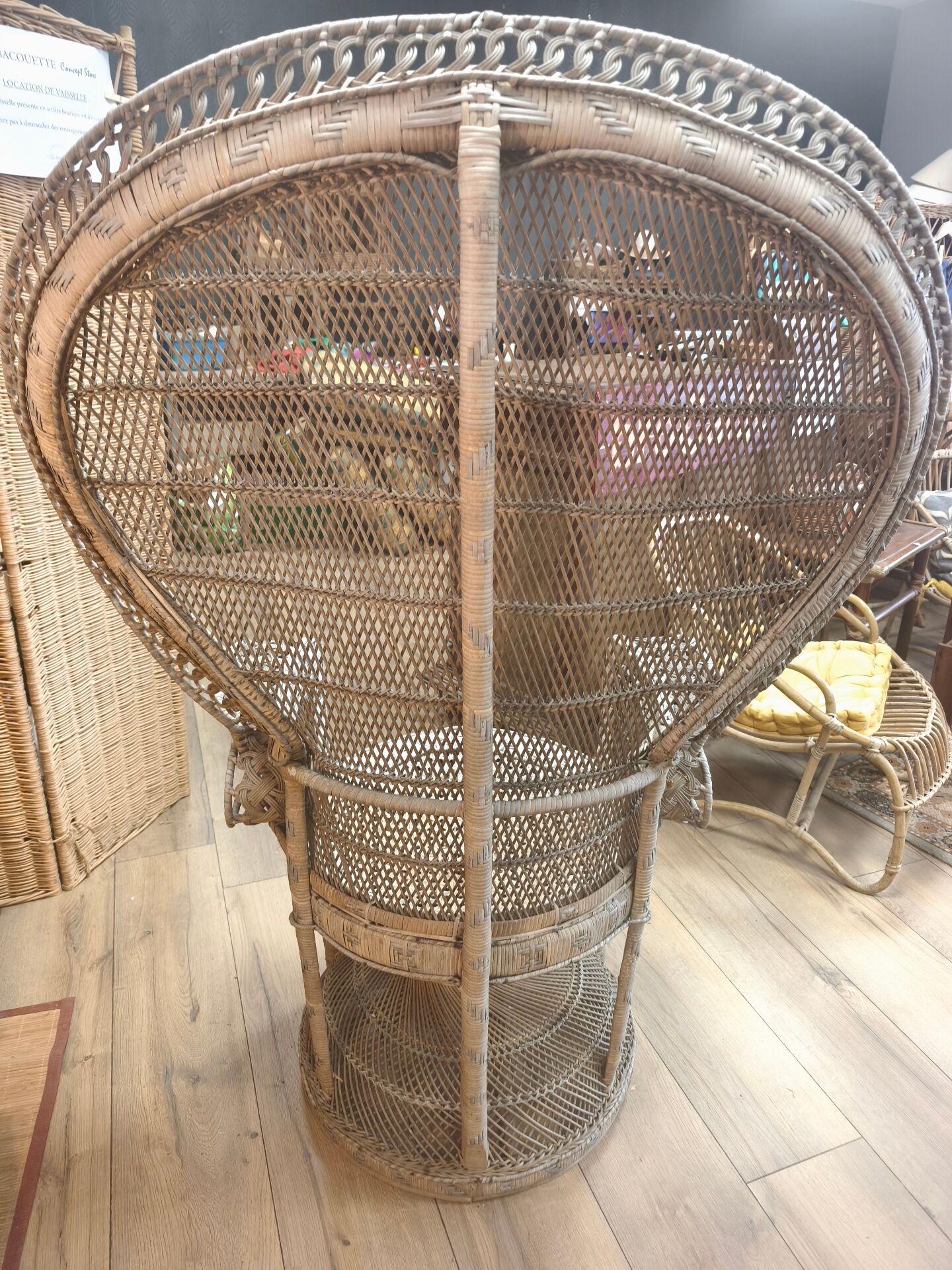 Antique armchair in rattan and wicker