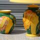 Lampe en céramique, vase et plat assortis, Drimmer