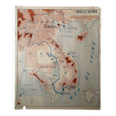 Carte scolaire vintage "Indochine et Madagascar"