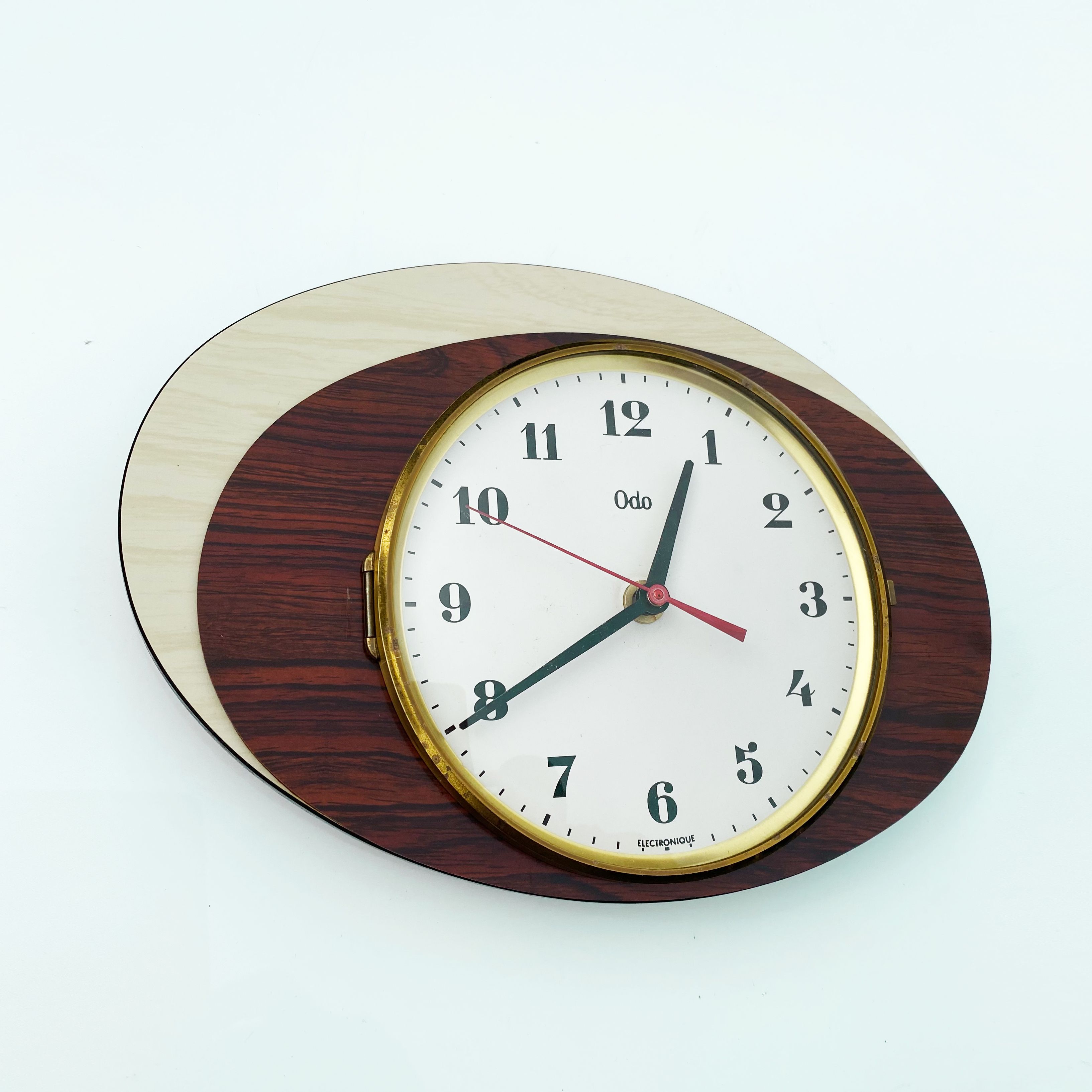Wall clock formica double ellipse. France 60s
