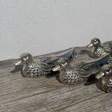 12 silver-plated metal knife rests with duck design