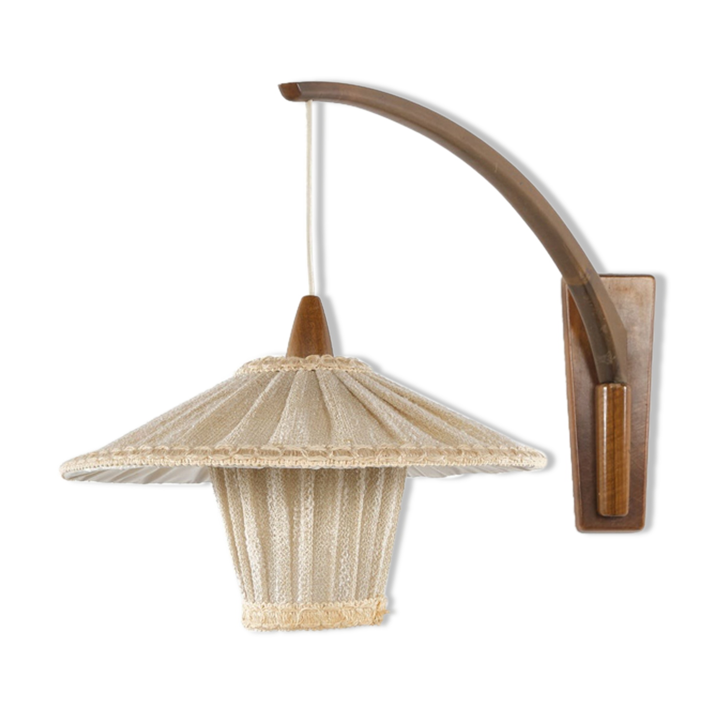 Vintage swivel applicator with Germany 1960s textile lampshade