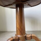 Empire walnut and marble pedestal table, late 19th century