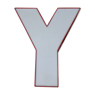 Red and white sign "y" letter