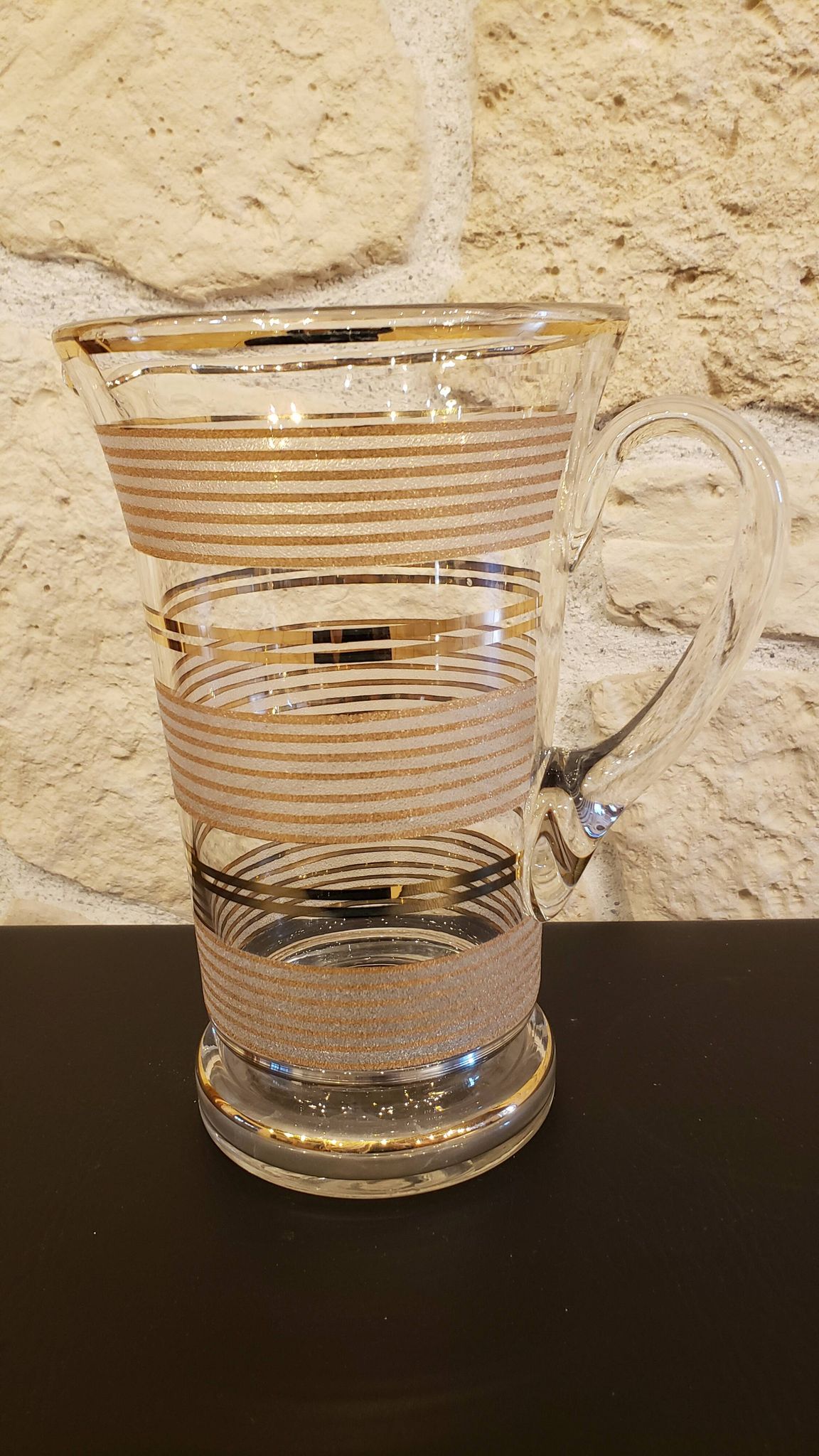 Granite glass jug with gold edging