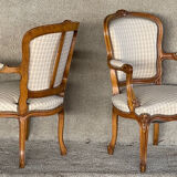Pair of louis xv style convertible armchairs