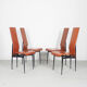 Fasem dinner chairs S44 in cognac red leather, 1990's