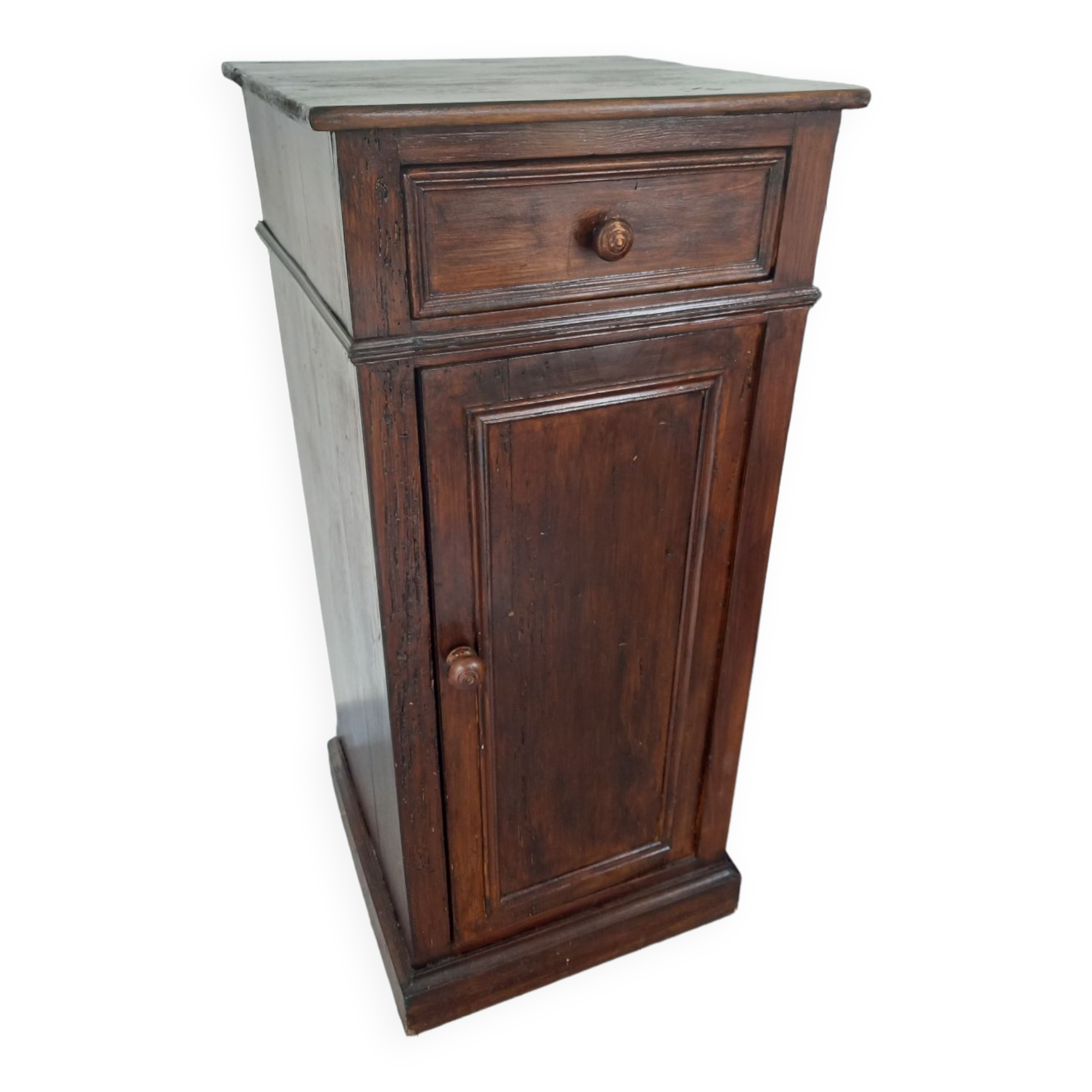 Table De Chevet Ancienne En Bois Massif - Style Ancien, 40x40x68cm, Occasion