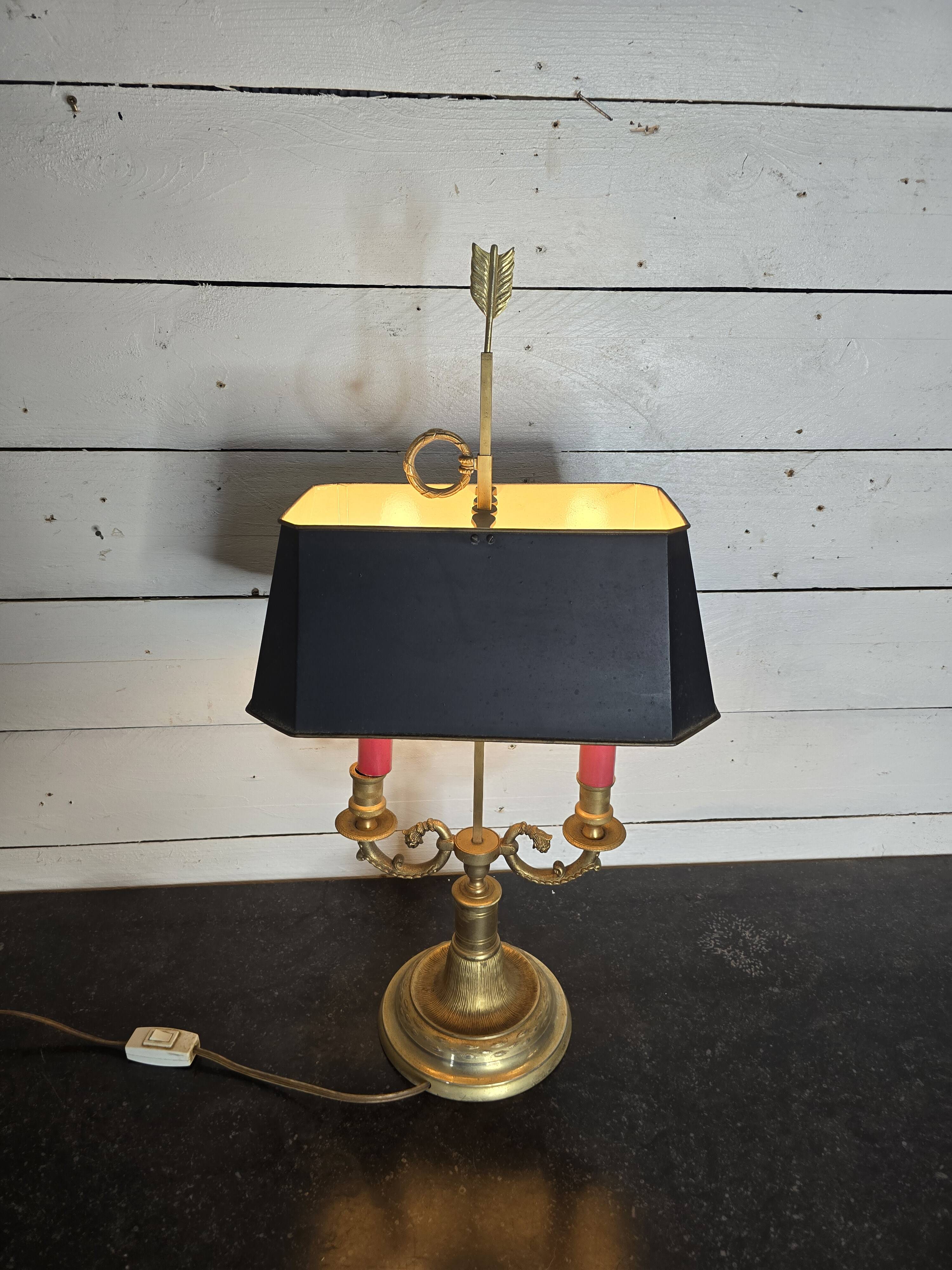 Lampe bouillotte style empire en bronze milieu XXème