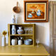 Still life with mandarins and blue pottery, oil on canvas