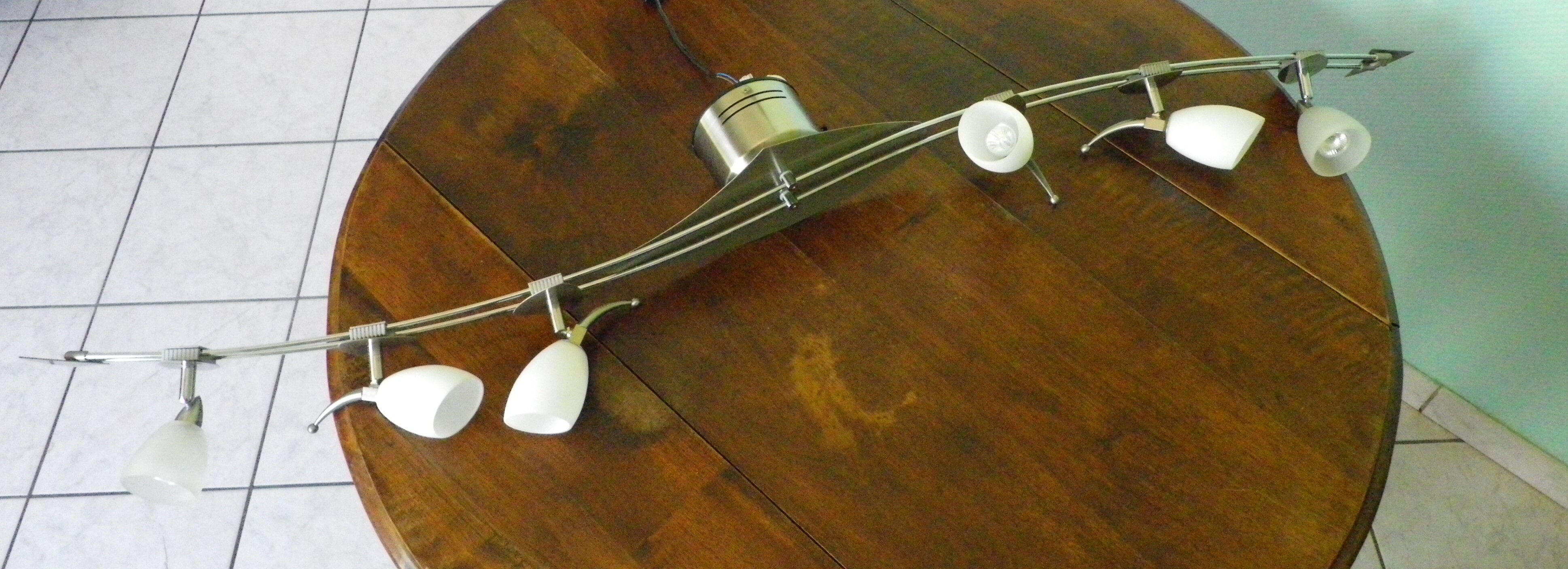 "Paulmann" 1m40 design hanging 6 lights anodized aluminium - 70s