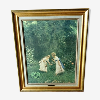 Painting "young girls in a garden"