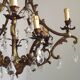 10 Light 5 Sided Bronze and Crystal Cage Chandelier